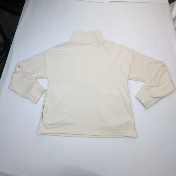Varly Timberley Half-Zip Midlayer Women's Cement Ivory Marl Size S Drop Shoulder - Picture 9 of 13